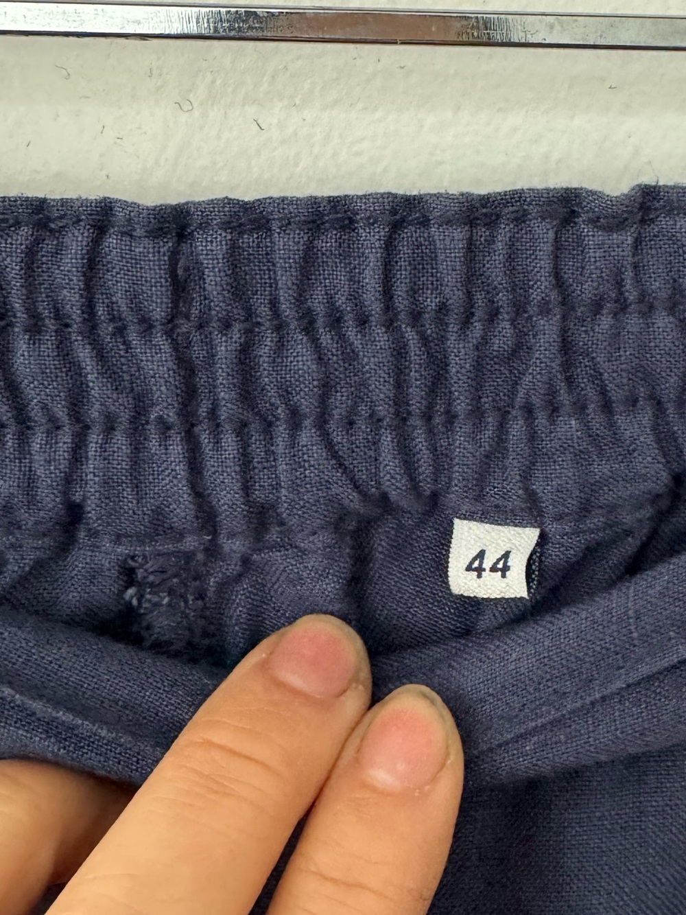 MAT DE MISAINE wide pull on linen pants navy size LARGE / 12 - Picture 7 of 9